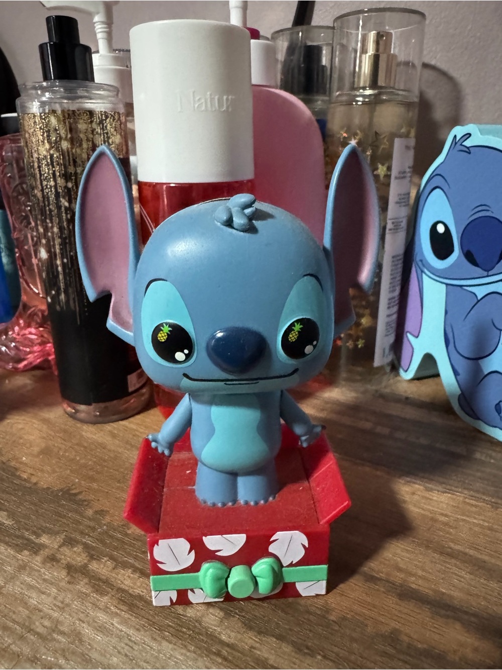 Disney Stitch Figure on Red Gift Box